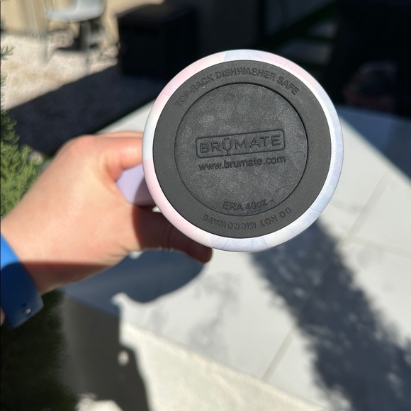 Pastel Tie-Dye Travel Mug with Handle - Purple Accents - Picture 6 of 11